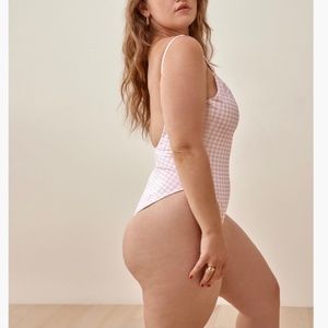 Reformation Wave One Piece in Blush Checkered